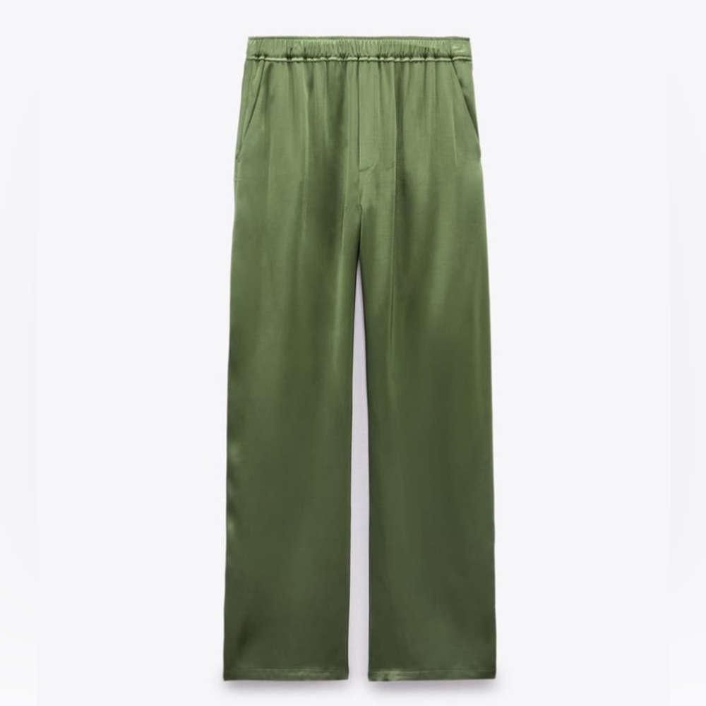 Zara Flowy Satin Pants